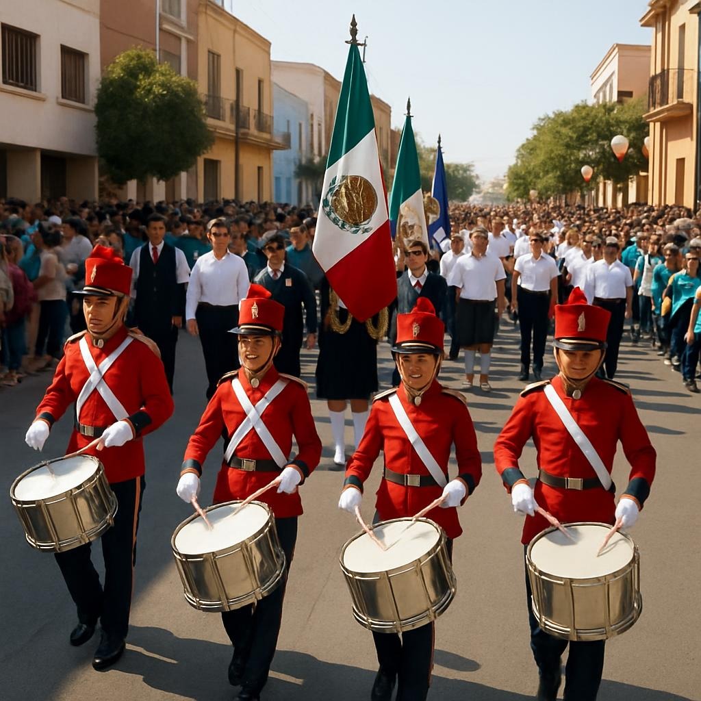 Desfile cívico-deportivo inició a las 9:00.